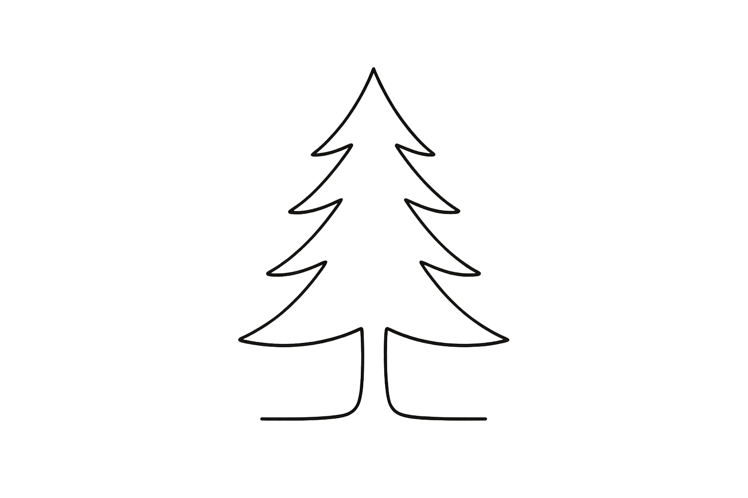 sIMPLE pINE TREE CLIP ART ONE LINE